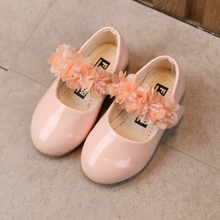 

〖CFXNMZGR〗Girls Sandals Sandals Summer Solid Shoes Soled Soft Girls Flower Princess Casual Kids Baby Shoes