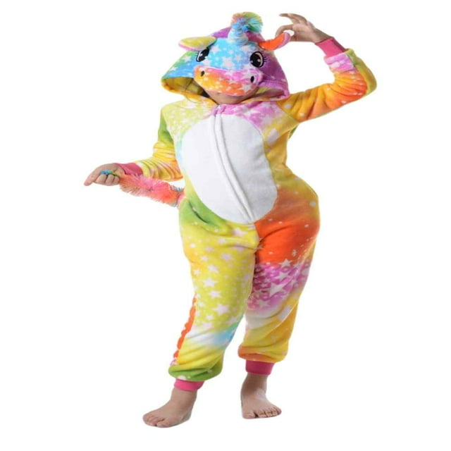 YOPTOP Kid‘s Animal Onesie Pajama Leopard L,unicornrainbowstar,M