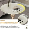 thumbnail image 5 of Round Side Table, Small Cream End Table with Metal Pedestal, Modern Martini Table for Small Space Living Room, Bedroom, Easy Assembly 15" x 21.6" Drink Table, 5 of 7