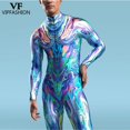 thumbnail image 5 of Traje Zentai de moda VIP para hombre, traje de gato de festival con cremallera frontal, mono punk con estampado de robot, traje de cosplay, ropa de fiesta navideña, 5 of 5