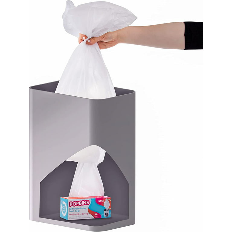 Popbins Self Replenishing Clear 4 Gallon Trash Bag - 30 Count Easily  Accessible Small Garbage Bags For Bathroom Trash Can And Mini Office Bins-  With
