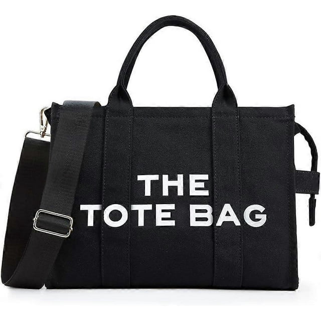 The Tote Bag Women's Canvas Tote Bags Thicken Canvas Crossbody Shoulder Bags With Zipper and Shoulder Strap for Work School Travel Shopping