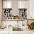 thumbnail image 3 of 3 Piece Kitchen Curtains and Valances Set Chicken Hen Cafe Curtains 36 Inch Length Rooster Animals Farmhouse Plaid Brown Wooden Grain Valance & Tier Curtain for Living Room Bedroom 54"x18"+27"x36"*2, 3 of 6