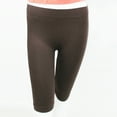thumbnail image 6 of Seamless Solid Brown Shorts Tight Knee Length Spandex Stretch Athletic Yoga Bike, 6 of 6