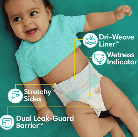 Pampers Baby Dry Absorbent Disposable Diapers Size 4 (22-37 lb) 192 CT