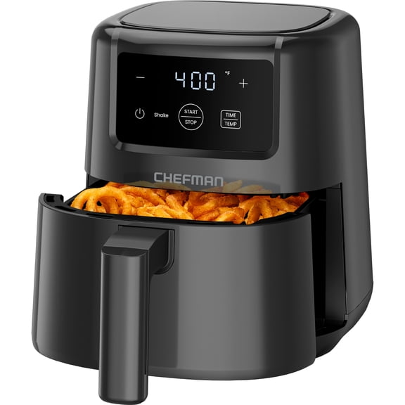 Chefman 2 Qt Compact Air Fryer w/ Digital Display and Shake Reminder - Black