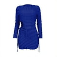 thumbnail image 7 of Kiplyki Women's Long Sleeve Fall Dress Round-Neck Solid Out Mini Dress, 7 of 7