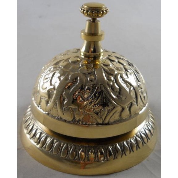 1 X Solid Brass Victorian Style Service Desk Bell
