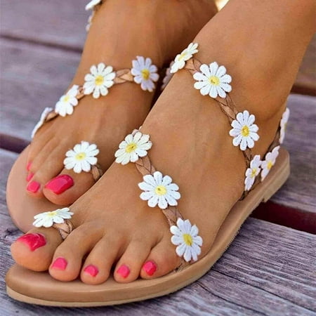 LoyisViDion Women Shoes Clearance Women Summer Clip-Toe Shoes Zipper Comfy Sandals Flats Casual Beach Sandals Special offers White 7.5