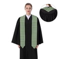 thumbnail image 4 of Xecao Light Green Squares Print Graduation Shawl Stole Honor Stole Adult 72" Academic Commencements, 4 of 7