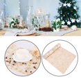 thumbnail image 2 of Exquisito y hermoso mantel navideño de poliéster con estampado de copos de nieve beige para decoración del hogar., 2 of 9