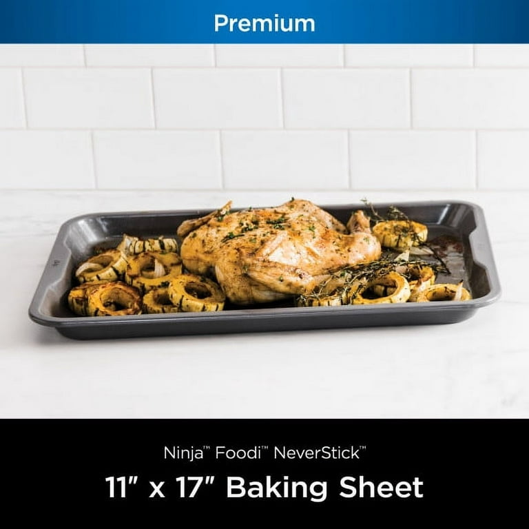 Ninja B35005 Foodi NeverStick Premium 5-Piece Bakeware Sheet Set,  Oven Safe up to 500⁰F, with 11x17 Inch Baking Sheet, 5x9 Inch Loaf Pan, 12  Cup Muffin Pan, & (2) 9 Inch