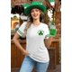 thumbnail image 4 of Camiseta ALIREVERIE para mujer, Día de San Patricio, con cuello en V, color verde trébol, 4 of 7