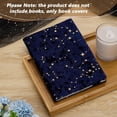 thumbnail image 4 of Funda protectora de tela para libro A5, 8,2 x 6,1 pulgadas, reutilizable, de poliéster, color azul marino, portátil, a prueba de polvo, rectangular, con estrella, 4 of 9