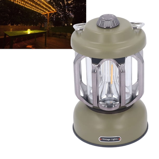 éclairage Extérieur Vintage Lanterne Camping LED Rétro Rechargeable - 3 Modes Lumière - USB-C - IP44 - Design Vintage Lampe LED Rechargeable