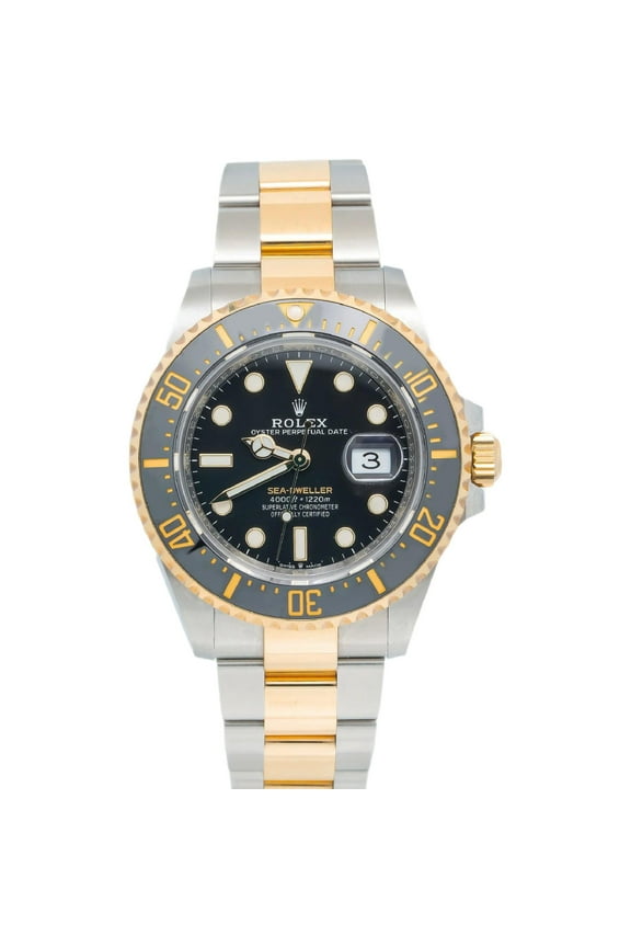 Pre-Owned Rolex Sea-Dweller 43MM 126603 Black Dial Black Ceramic Bezel Two Tone Yellow Gold Oyster Bracelet