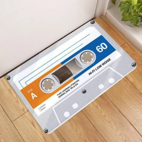 Vintage Magnetic Tape 3D Digital Printed Entrance Floor Mat Bedroom Hallway Area Rug Anti-slip Carpet for Living Room