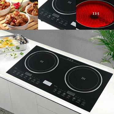 Induction Cooktop 2 Burners Electric Hob Cook Top Stove Ceramic Cooktop, 8 Gear Firepower
