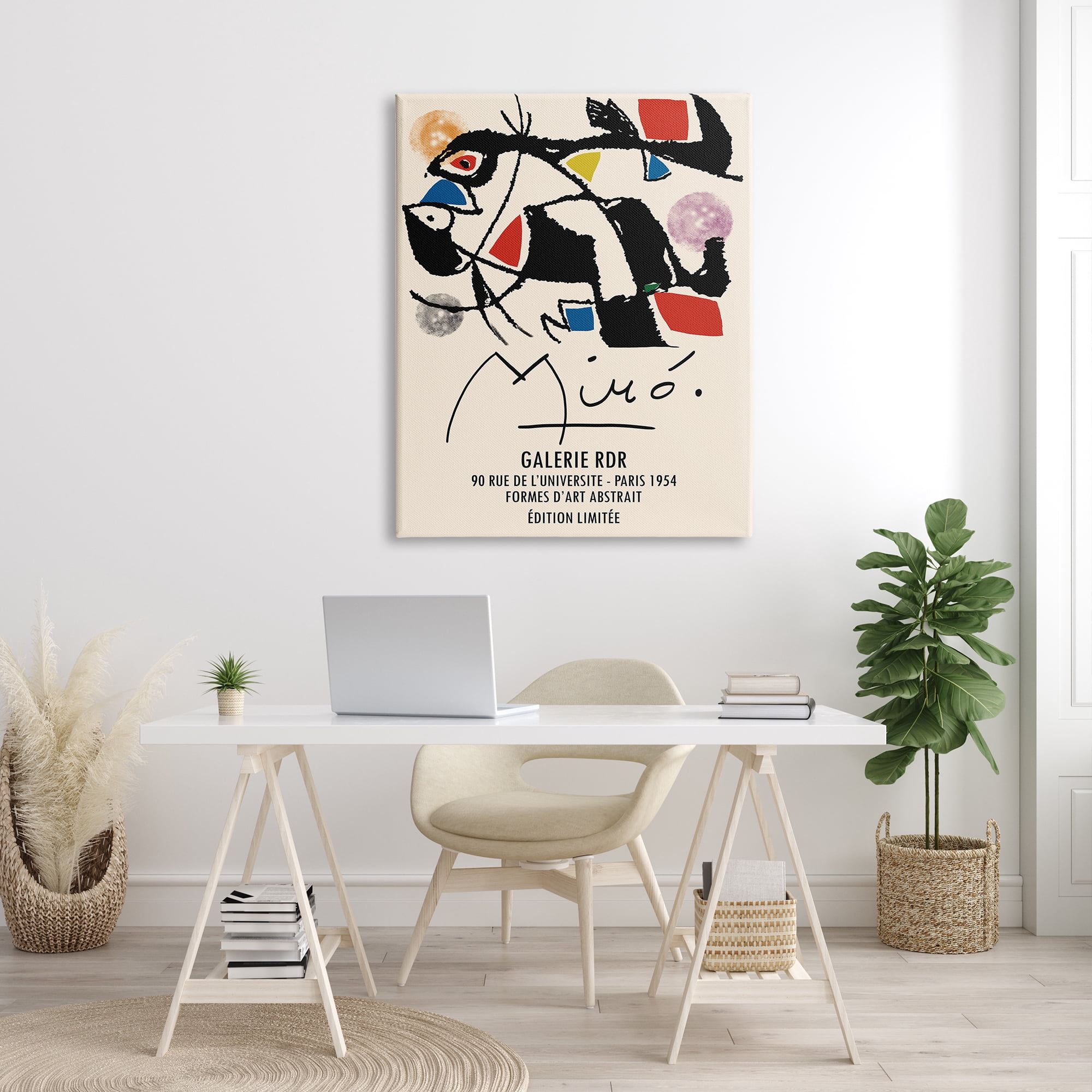 Stupell Industries Miro Traditional Abstract Painter Geometric Design Blue Red, 36 x 48, Designed by Ros Ruseva