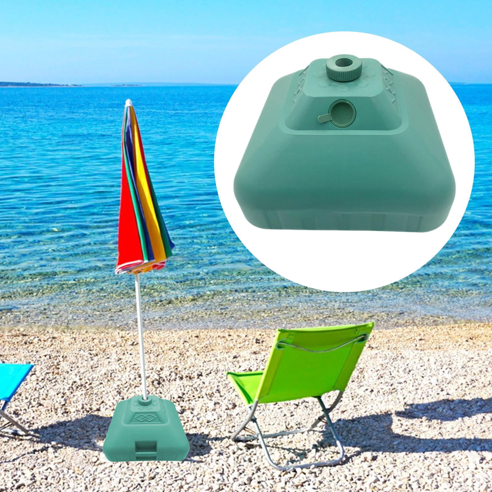 SunniMix Water Fillable Umbrella Base Parasol Holder, Square Patio Umbrella Holder Outdoor Umbrella Stand for Yard Lawn Beach Poolside Green