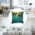 thumbnail image 5 of Fenyluxe Ocean Themed Throw Pillow Cover for Bed Sofa, Boys Shark Pillow Cover, Marine Life Underwater World Cushion Case, Blue Sea Wave Fish Decor Decorative Accent Pillow Case White, 5 of 7