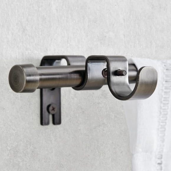 Better Homes & Gardens 5/8" Plated Pewter Adjustable Add on Curtain Rod Kit, 32"-120"