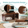 thumbnail image 5 of Haverchair 37.4" Cat Litter Box Enclosure with Sliding Door, Modern Fluted Hidden Litter Box Furniture with Scratch Pad and Sisal Ball, Indoor Cat House Cabinet End Table TV Stand for Living Room, 5 of 8