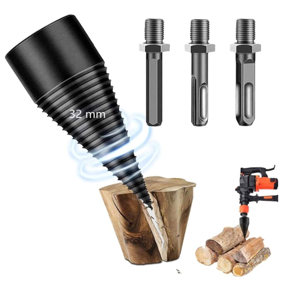 Wood Log Splitter Firewood Drill Bit, 4PCS Kindling Splitter Splitting
