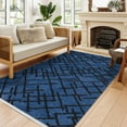 thumbnail image 4 of Navy Geometric Area Rugs for Living Room Washable Rugs Boho Moroccan Area Rug Soft Neutral Geometric Bohemian Carpet Distressed Indoor Rug for Bedroom Dining Room Office Foldable Nonslip Rug, 4 of 9