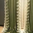 thumbnail image 3 of French Lace Green Velvet Luxury Curtains for Living Room Bedroom Dining Retro Blackout Tulle Window Blackout Embroidered Window, 3 of 5
