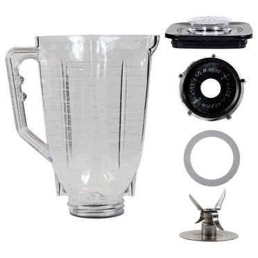 5 Cup Break Resistant Plastic Square Complete Blender Jar Fits