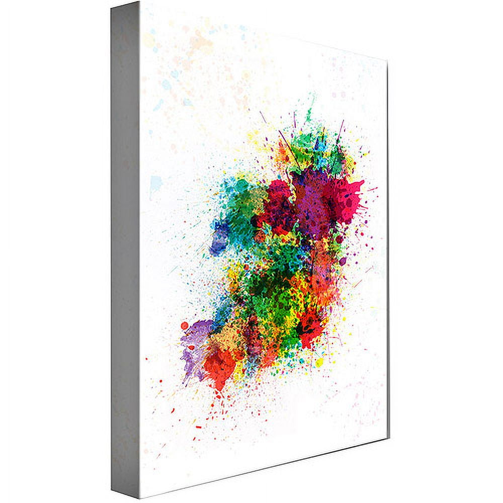 Trademark Art "Ireland Paint Splashes" Canvas Art by Michael Tompsett