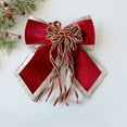 thumbnail image 4 of 1 Pcs Velvet Bows for Christmas Tree - 9.8 Inch Vintage Velvet Ribbon Christmas Bows for Gift Wrapping Xmas Tree Topper Bow Ornaments for Garland Wreath Bows Decor(B), 4 of 5