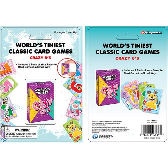 Juego de cartas Playmaker Toys World's Tiniest Crazy 8's 1 pc