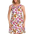 thumbnail image 1 of Vsdgher Robe d'Été Imprimée Écureuil dans la Forêt pour Femmes, Décontractée, Col en U, Sans Manches, Ample, avec Poche, 1 of 7