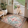 thumbnail image 4 of Wonnitar 2'X3' Small Boho Tribal Rugs for Entryway,Soft Kitchen Rugs Non Slip Washable Rugs,2X3ft Modern Foldable Door Mat Indoor Entrance Low-Pile Throw Rug for Bedroom Bathroom,Aqua, 4 of 8