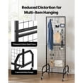 thumbnail image 3 of KFFKFF Grid Wall Panel, 1.9 x 5.4 ft Wire Display Rack with Wheels and 10 Hooks, Black Carbon Steel Gridwall for Craft Fairs, Decoration, Storage, and Notice Boards, 3 of 9