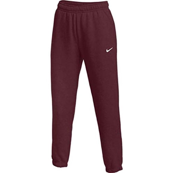 Nike Womens Club Fleece Jogger Sweatpants (as1, Alpha, 3X_l, Regular, Regular, Dark Maroon/White)