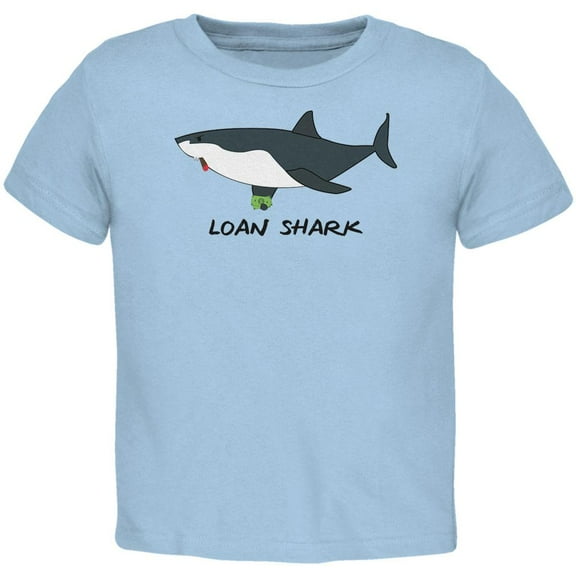 Loan Shark Great White Funny Pun Toddler T Shirt Light Blue Toddler Size 5/6
