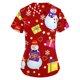 thumbnail image 3 of Tops Para Mujer, Blusa Navideña, Camisas de Moda, Manga Corta, Cuello en V, Uniforme de Trabajo, Estampado Con Bolsillo Odeerbi ODB170890, 3 of 4