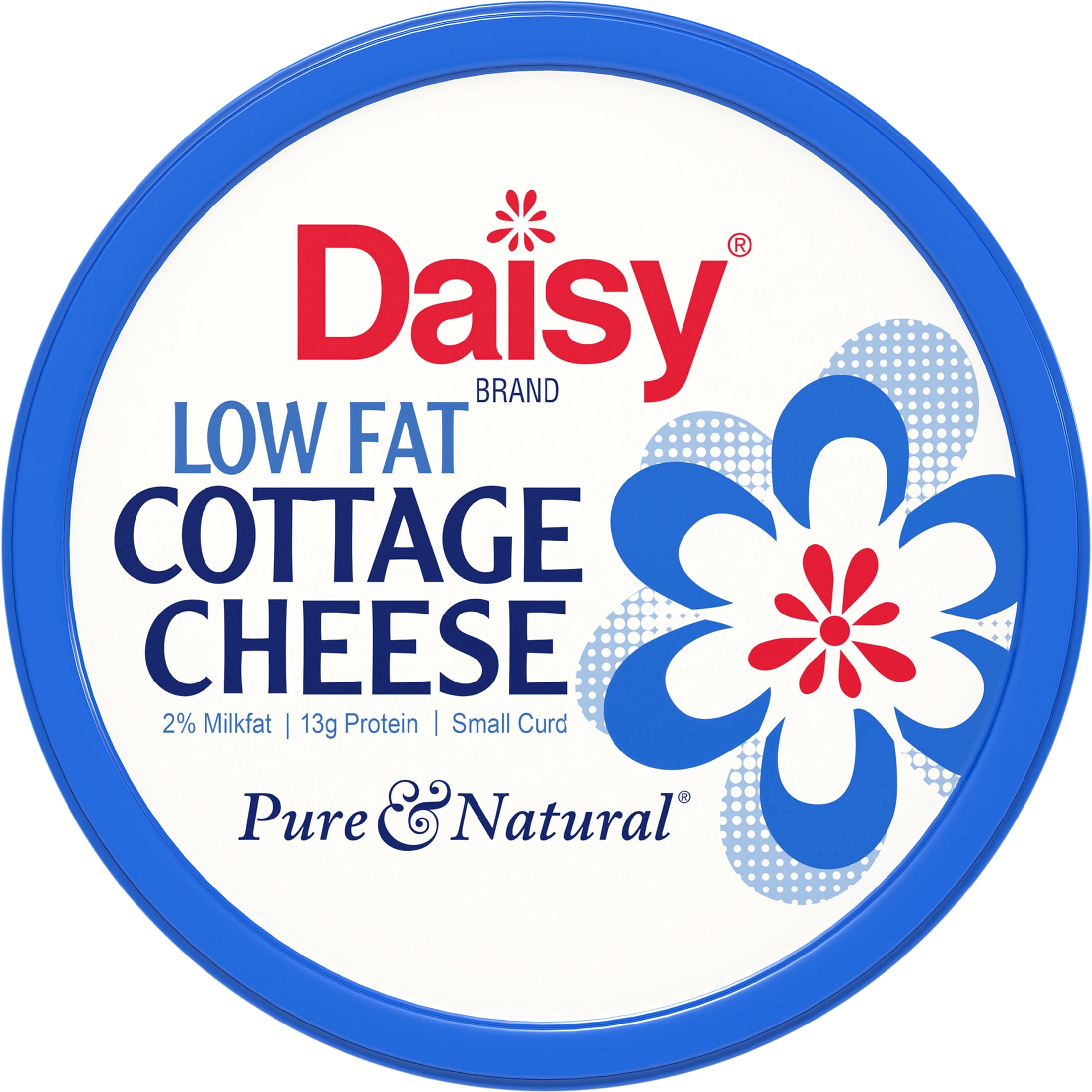 Daisy Pure and Natural Low Fat Cottage Cheese, 2% Milkfat, 24 oz (1.5 lb) Tub (Refrigerated) – 13g of Protein per Serving