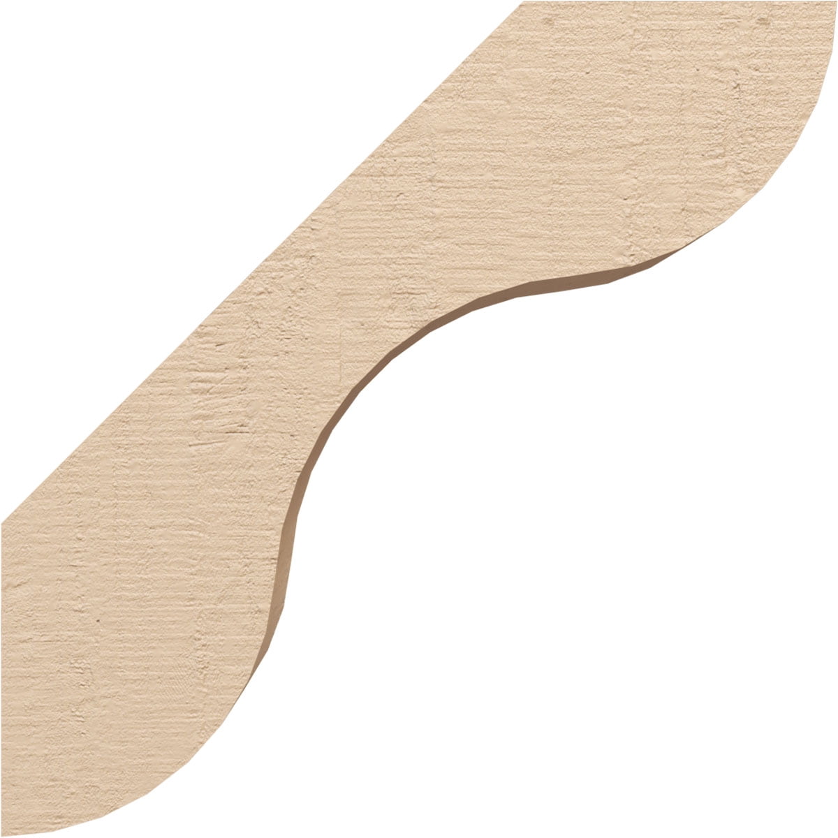 Ekena Millwork 5"W x 16"D x 16"H Carmel Rough Cedar Woodgrain TimberThane Knee Brace, Primed