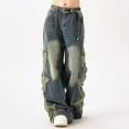 thumbnail image 2 of Star Jeans for Women Girls Baggy Cute Patchwork Denim Pants Y2k High Waisted Jeans Grunge Aesthetic Clothes, 2 of 5