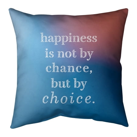 UPC: 0670507584046 | ArtVerse Quotes Multicolor Background Happiness Inspirational Quote Pillow-Faux Suede 14 x 14 Medium