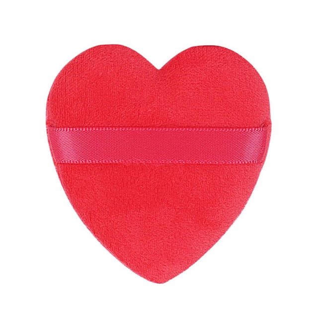 Reusable Love Heart-shaped Velvet Powder Puff Face Soft Cotton Face Sponge Makeup Cosmetics