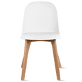 thumbnail image 6 of Set of 2 Armless Plastic Dining Chair Wood Legs for Dining Room Plastic Molded Seat, White, 6 of 12