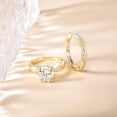 thumbnail image 2 of NYS Jewellrs 925 Sterling Silver 2.55 Ct Oval Cut White Diamond Engagement Wedding Thanksgiving Christmas Bridal Ring Set 14K Yellow Gold Plated For Women's -7.5, 2 of 3