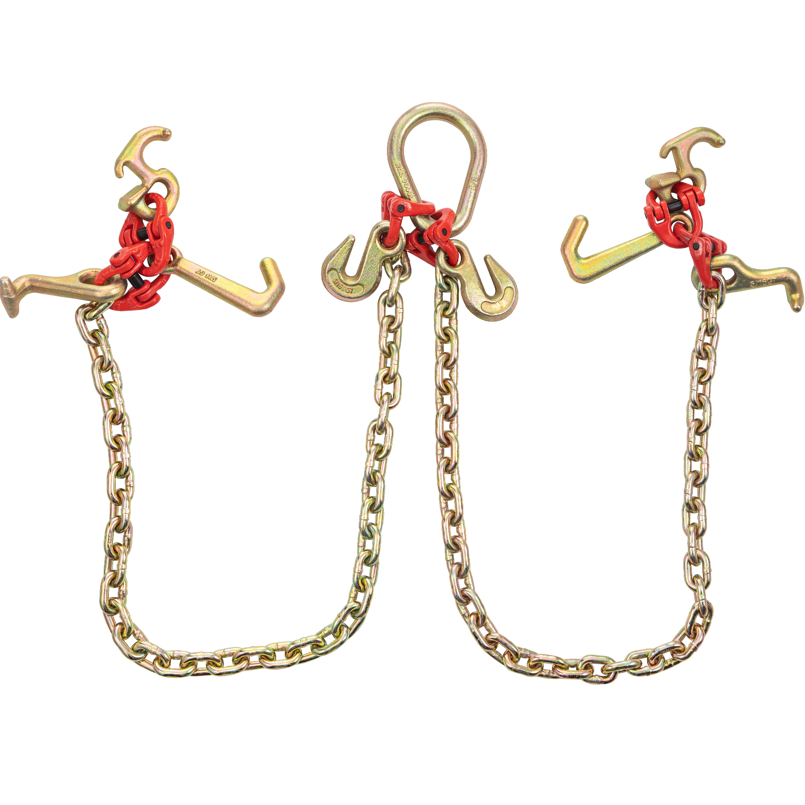 VEVOR G80 VChain Bridle w/ RTJ Cluster Hooks and Grab Hook, 3' Legs