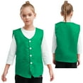 thumbnail image 3 of Aislor Girls Boys Volunteer Vest Solid Color Irregular Hem Waistcoat Volunteers Activity Uniform Green L/12, 3 of 6