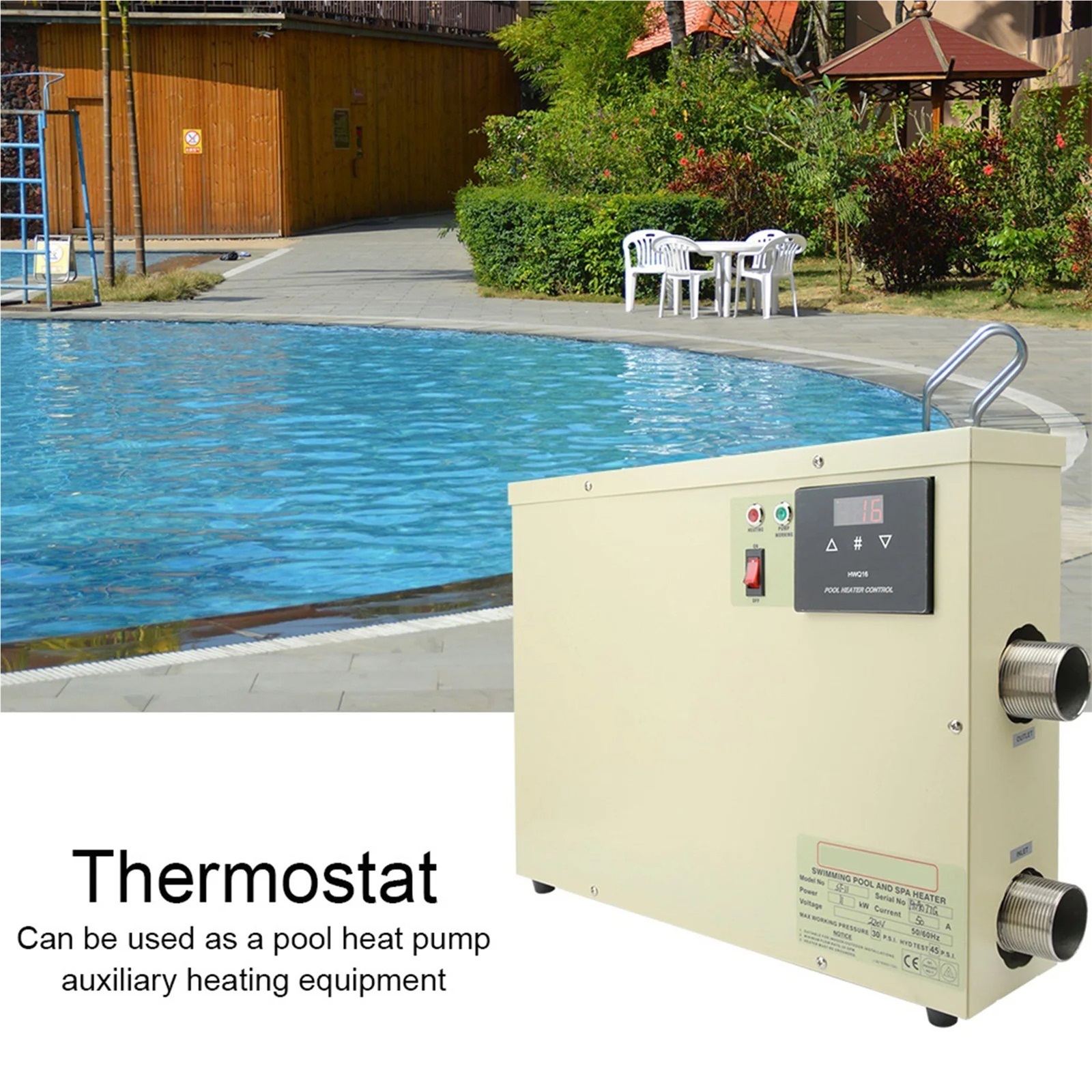 11KW Waterproof Intelligent Digital Water Heater Thermostat with Touch Controller for Bathtub Swimming Pool SPA ,Tool